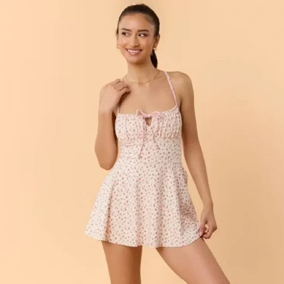 Floral Pink Trim Sundress - Picture 5 of 7